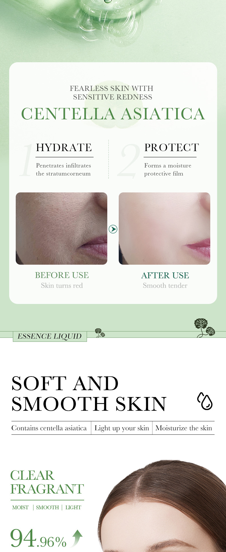 BIOAOUA All English Centella Original Solution Soothing essence Moisturizing and Firming_voghion.com