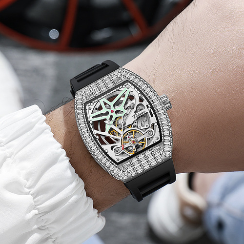 Brand fully automatic Richard fully hollow mechanical watch men's luminous waterproof trendy cool watch