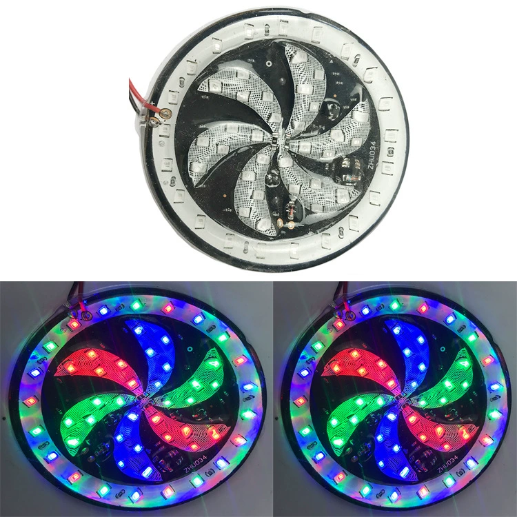 Автомобиль и мотоцикл универсальный 12V цветной свет мигает светодиодный красочный вращающийся свет фары задний фонарь с ангельским глазом