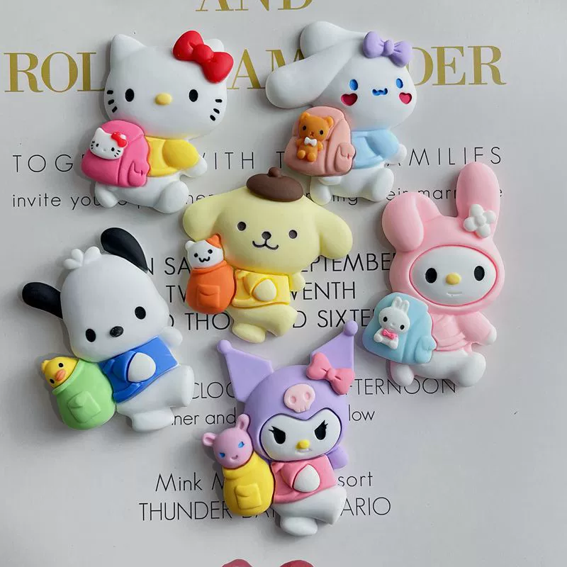Sanrio, большой рюкзак, аксессуар с героями мультфильмов, чехол для телефона, магнит на холодильник, заколка для волос, обувь, материал, новая коллекция, ручная работа