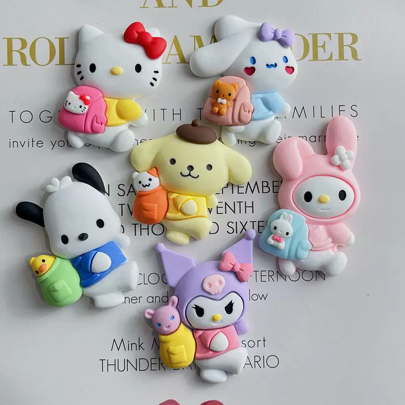 Sanrio, большой рюкзак, аксессуар с героями мультфильмов, чехол для телефона, магнит на холодильник, заколка для волос, обувь, материал, новая коллекция, ручная работа