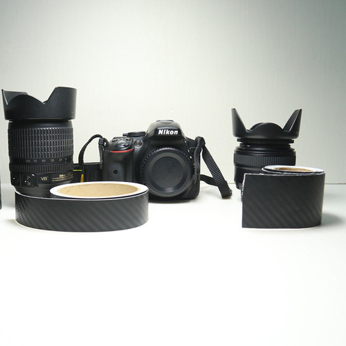 VHM7 DSLR Camera Lens Protection Tape Carbon Fiber Lens Sticker Body Light Shield Cover Mount Tripod Mount Decal Decor