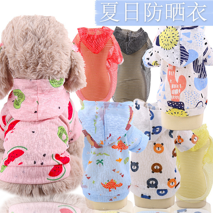 Clearance Spring and Summer Breathable Cat Dog Sunscreen Vest Pet Hoodie Small and Medium Dog Teddy Bixie Clothes Clearance Spring and Summer Breathable Cat Dog Sunscreen Vest Pet Hoodie Small and Medium Dog Teddy Bixie Clothes
