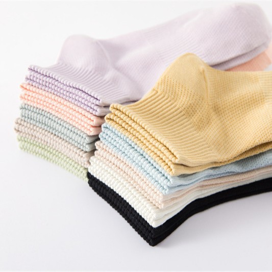 Breathable Japanese solid color base spring summer thin knee socks…