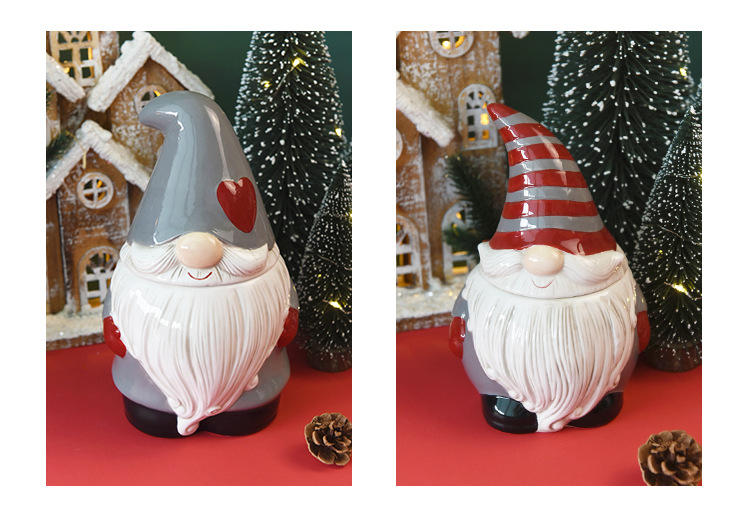Santa Claus sealed jar creative ceramic jar large capacity household storage jar snack candied fruit storage jar_voghion.com