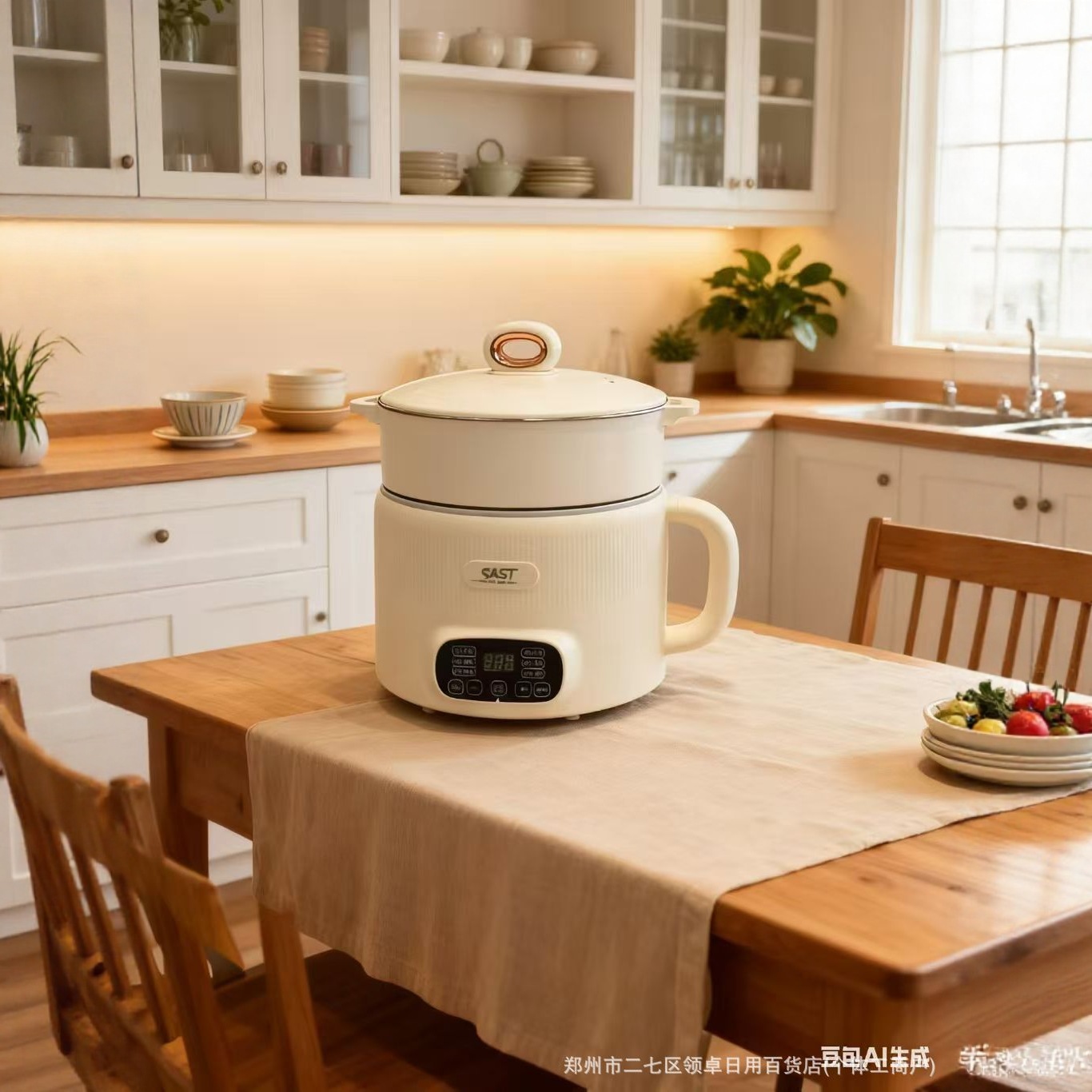 先科电煮锅多功能家用宿舍小电火锅煮面锅煲汤煎炒蒸煮一体锅