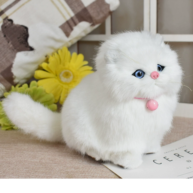 Реалистичная плюшевая кукла, игрушка, модель животного, минифигурка, кошка, подарок на день рождения
