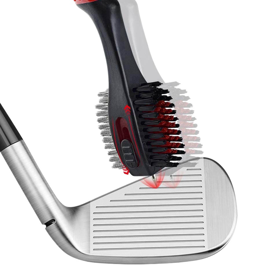 Golf Club de cepillo de limpieza de doble cara cepillo limpiador accesorios de limpieza kit con hebilla telescópica