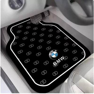 a High-End Feel, Universal Full Set of | Avtomobil döşəmə paspasları - bmw-logo-black-and-blue-6050cm-25mm-diatom-mud-front-foot-pad-single-side