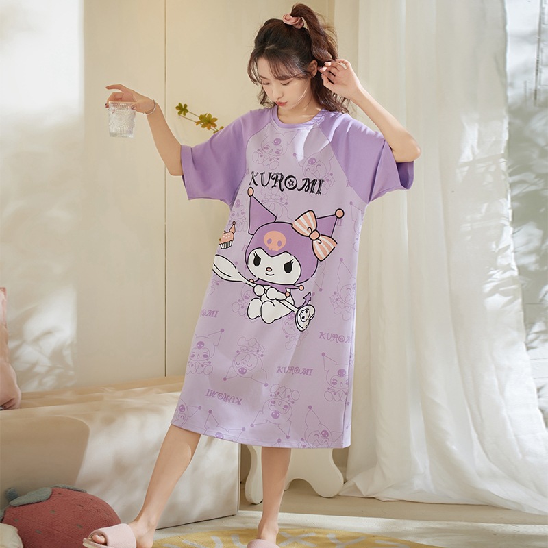 2024 pijama de verano delgado estudiante hermana gorda puede usar un tamaño grande dulce dibujos animados ropa para el hogar pijamas