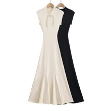 新中式盘扣改良短袖旗袍连衣裙女夏气质高级感长裙收腰鱼尾连衣裙