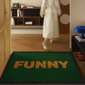Vintage-Style Simple Orange Tram Series Silk Loop Floor Mat for Entryway, Dirt-Resistant, Wear-Resistant, Easy to Maintain, Door Mat for Dropshipping