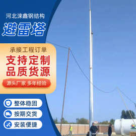 定制避雷塔镀锌角钢结构接闪器拉线塔楼顶钢结构避雷塔