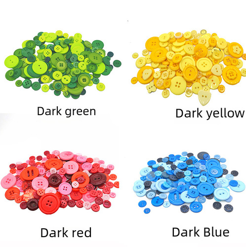 Colorful Mixed Resin Buttons Wholesale Kindergarten Buttons Button Pasting Painting Button Flowers DIY Craft Material Kit