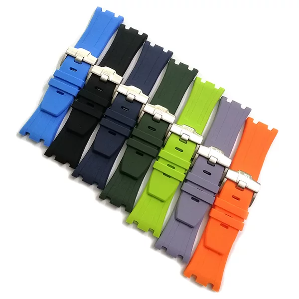 Adapted AP Rubber Strap Royal Oak Offshore 26400 Waterproof Sweatproof AP Silicone Pin Buckle 28mm Strap