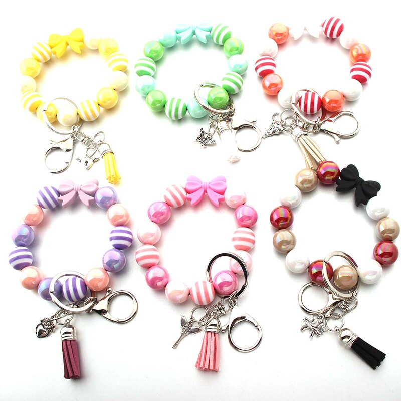 ETSY2024 new acrylic bracelet handmade tassel dragonfly cow head lion love angel pendant keychain ETSY2024 new acrylic bracelet handmade tassel dragonfly cow head lion love angel pendant keychain