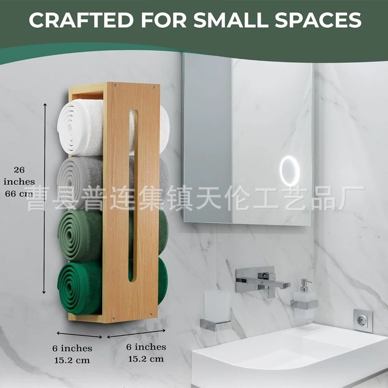 Настенная полка для хранения полотенец, деревянная полка для хранения полотенец в ванной комнате, бытовая полка для хранения полотенец из цельного дерева
