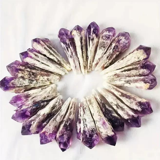 跨境热销乌拉圭天然紫水晶权杖骨干紫晶原石原矿石水晶工艺品摆件