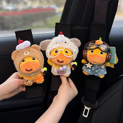 Decoration, Anti-Wear Clothing, Cute – Seat belt shoulder pad - shoulder-pads-little-milk-dog-lulu-overalls-lulu-burnt-bear-lulu-black-for-all-seasons