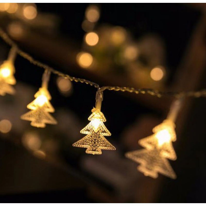 LED cadena de luz de Navidad Papá Noel Snowman Snowflake Alce Lámpara de atmósfera de Navidad Decoración de árbol de Navidad Colgante de lámparas de colores