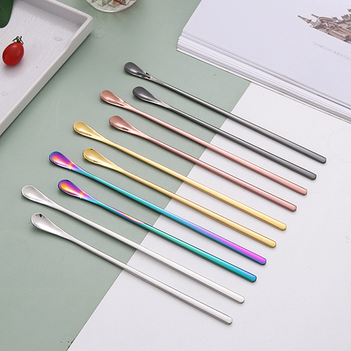 304 stainless steel Japanese mixing spoon ice spoon seasoning spoon honey spoon golden bar spoon mug coffee spoon long handle