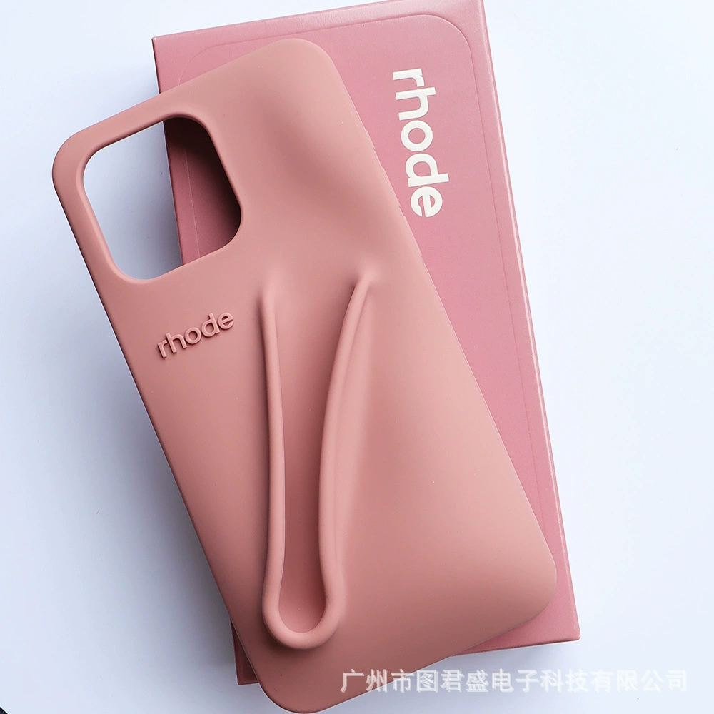 Чехол для телефона (совместим с Apple) для iPhone 13–15, силиконовый с аксессуаром в стиле помады, мягкая защитная накладка