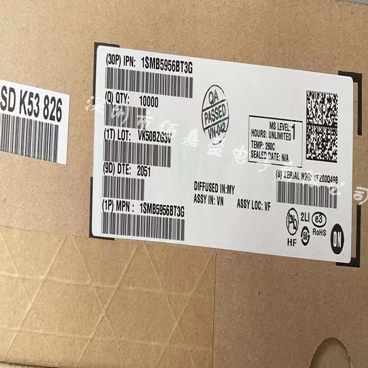 1SMB5956BT3G稳压二极管200V 3W ±5% 550mW齐纳电压调节器原装IC