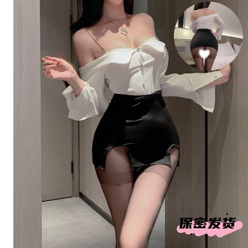 New Sexy Lingerie Open-Crotch High-Cut Bodysuit Swimsuit Sexy Thin Transparent Tight-Fitting Bodysuit for Slim Hot Girls