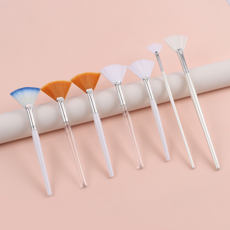 フェイシャルマスクブラシ DIY ビューティーメイクアップスパブラシフルーツ酸液体フェイシャルアプリケーション柔らかい毛扇形ブラシ美容ツール|undefined
