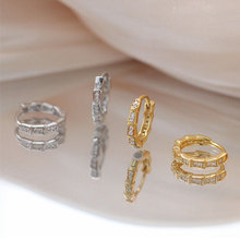 韩国仿银小巧精致气质竹节耳圈耳环耳扣女款冷淡风饰品批发