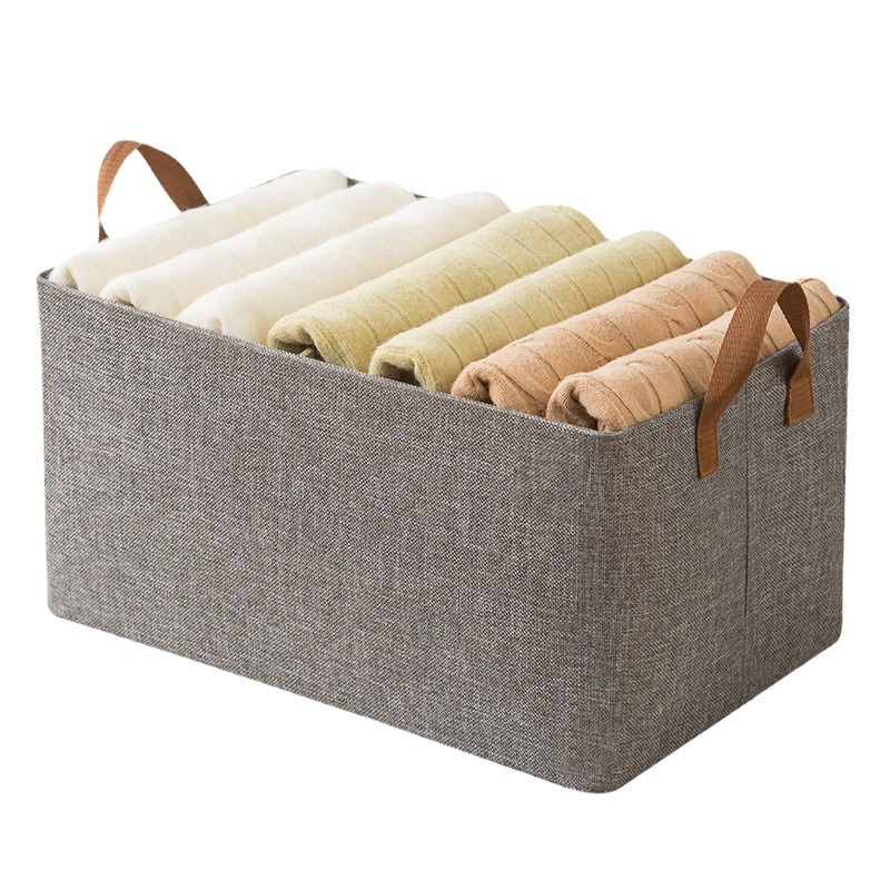 Caja de almacenamiento de acabado de ropa tela resistente al desgaste cesta de almacenamiento plegable multifuncional marco de cesta metálica bolsa de almacenamiento portátil