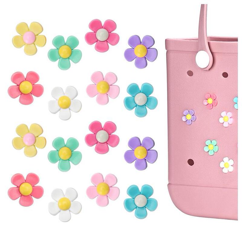 Flower Charm Accessories for Beach Tote Bags, Including Perforated Buckle Beach Bags, Bogg Bags, and Simple Southern Tote Bags