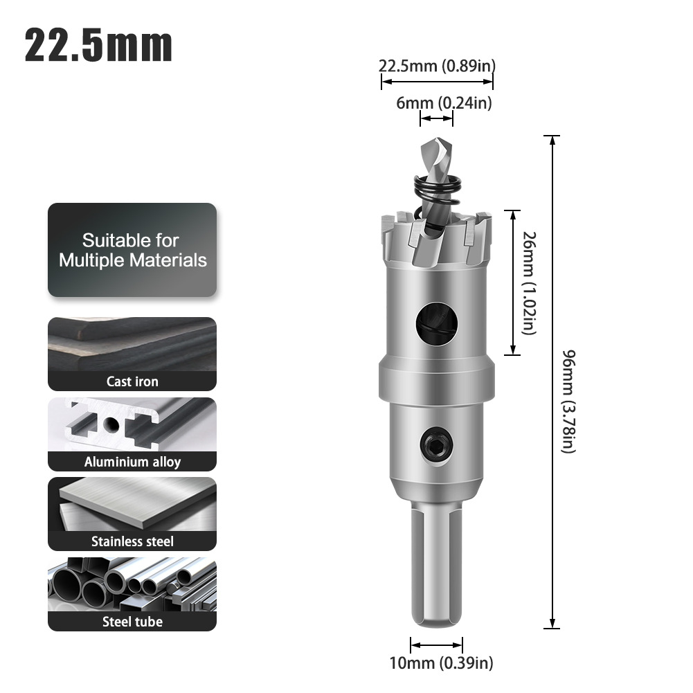 Abridor de agujero de aleación 5A de alto grado Abridor de agujero de acero inoxidable de alto grado TCT