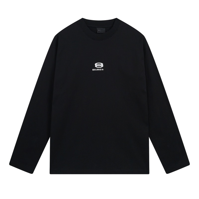 高バージョンパリB家秋冬新型双環LOGO経典刺繍水磨爛破壊して古い長袖tシャツを作ります。|undefined