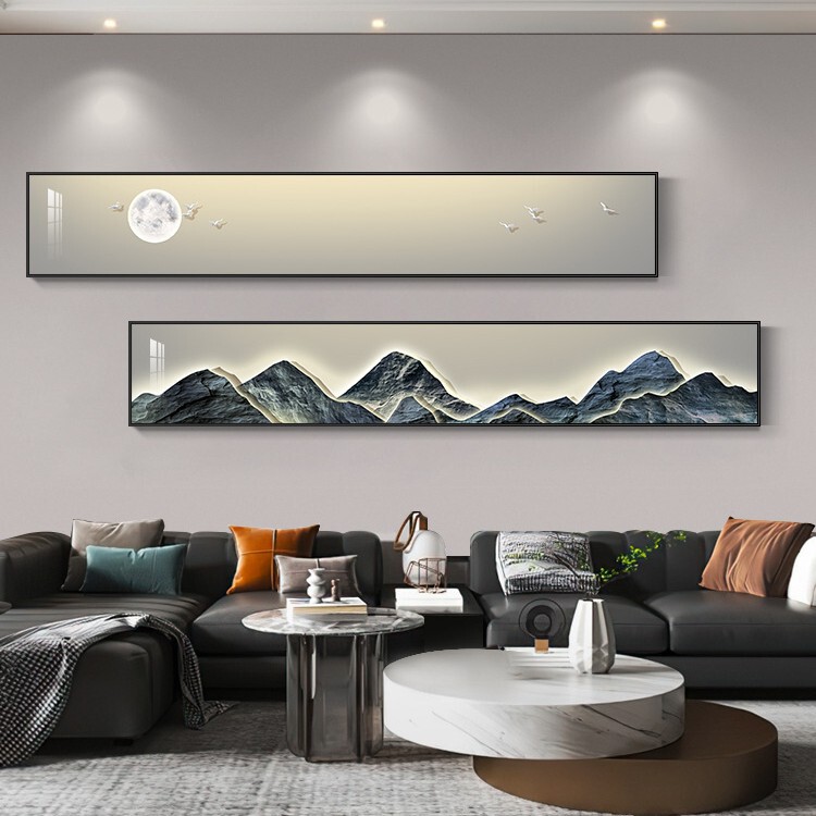 Living Room Decorative Painting Modern Light Luxury Sofa Background Wall Hanging Painting with a High-End Atmospheric Landscape Painting Mural