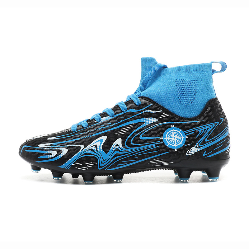 24 nuevos zapatos de fútbol de clavos largos transfronterizos zapatos deportivos de cuero para niños botas de hombre comercio exterior alto tamaño clavos largos