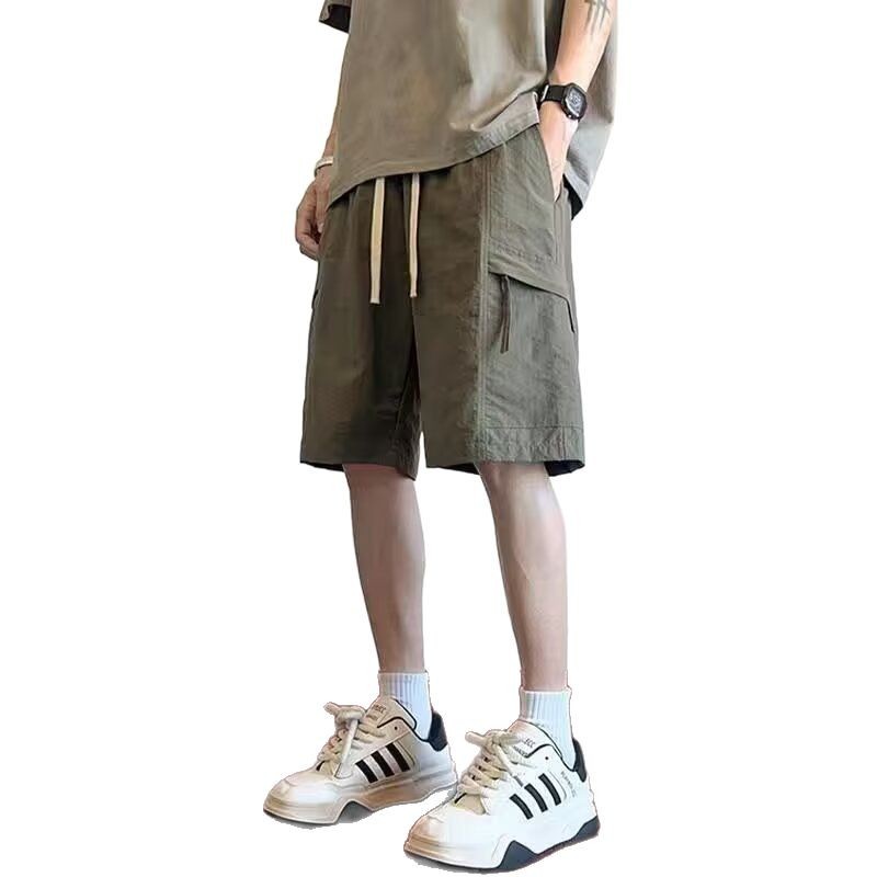 Pantalones cortos de trabajo para hombres de verano nuevo estilo americano retro tendencia delgada secado rápido suelto versátil recto pantalones casuales