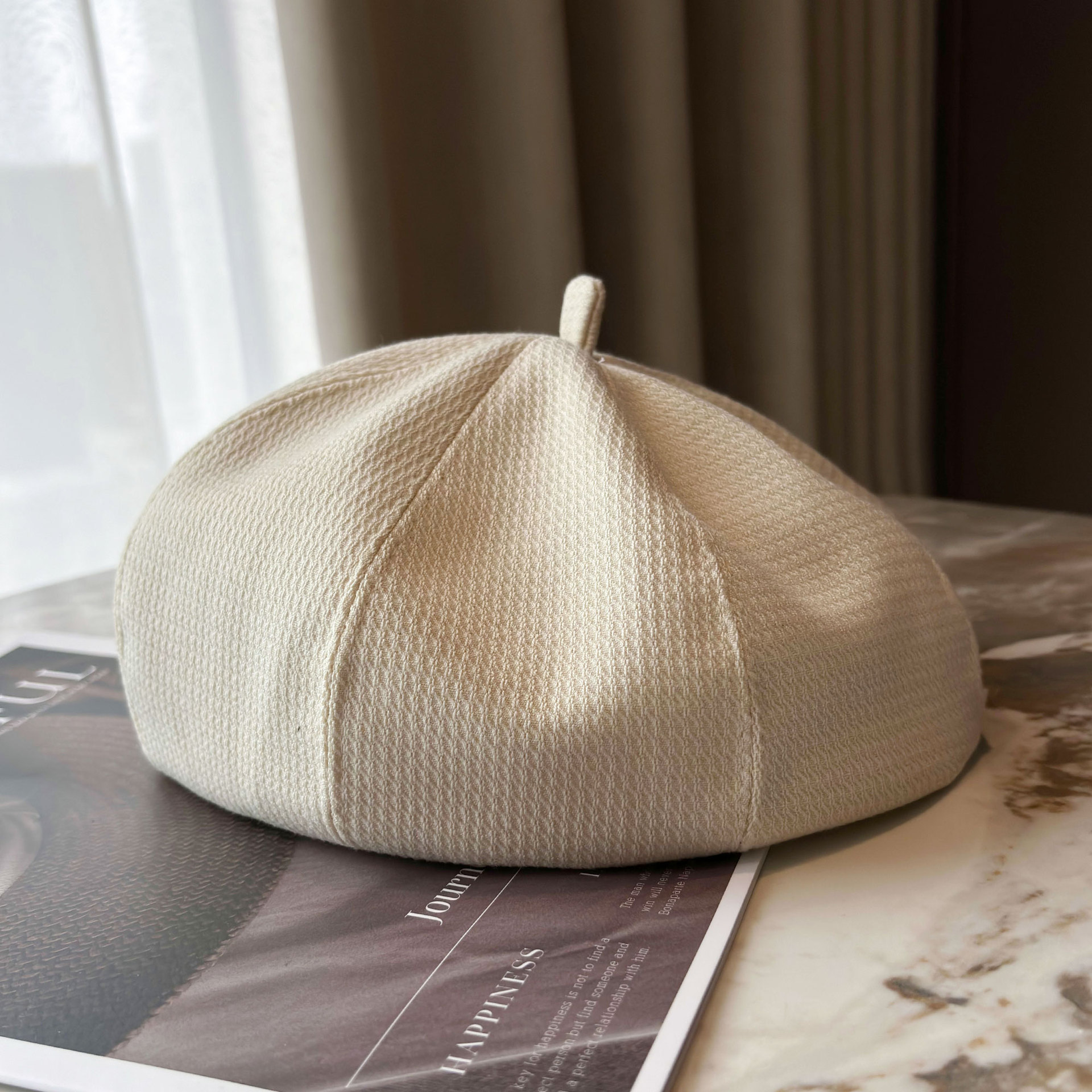 E- 707m Color Light Plate Beret Hat