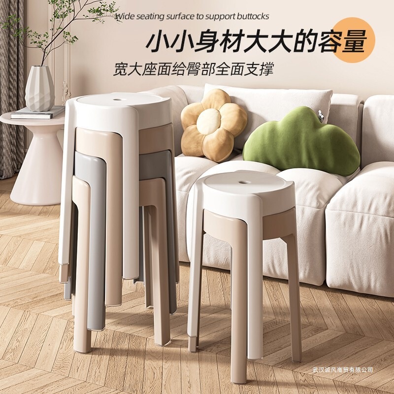 简约新颖旋风塑料结实耐用奶油风百搭餐厅客厅成人餐椅餐桌凳子|undefined