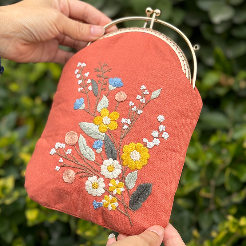 Bolsa de oro de doble sección vertical - huazhang (no terminado) + tensión de plástico de 20 cm