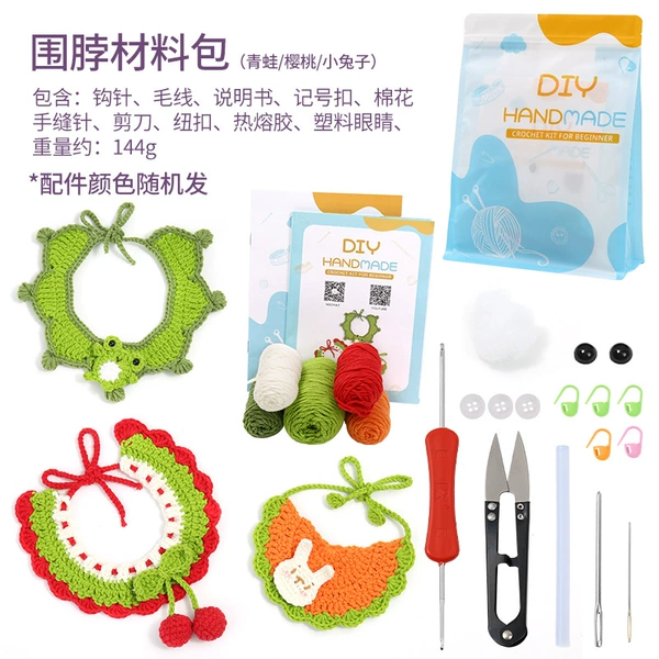Scarf, materials set, rabbit, frog
