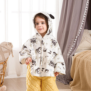 Baby Cloak, Category A, Unisex Baby Outdoor Shawl, Children's Spring and Autumn Outing Composite Fleece Cloak