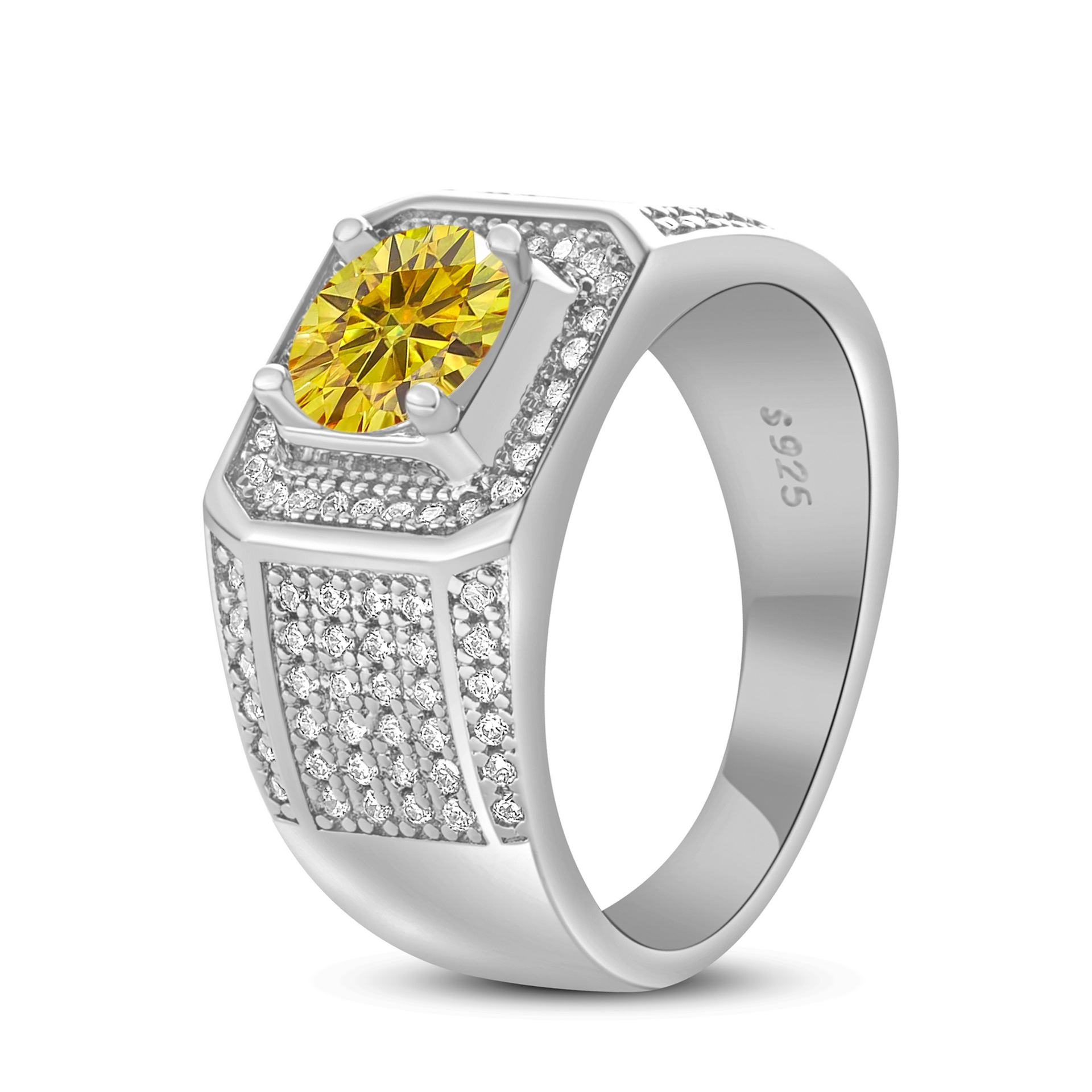 925 plata esterlina gran anillo de hombre de piedra moissan anillo masculino chapado pt950 oro atmósfera para enviar al por mayor fábrica de novio spot