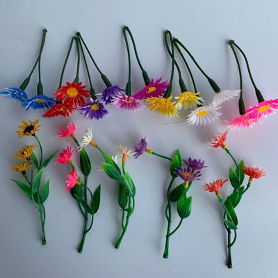 批发仿真塑料花头 水草太阳花菊花家居插花点缀装饰
