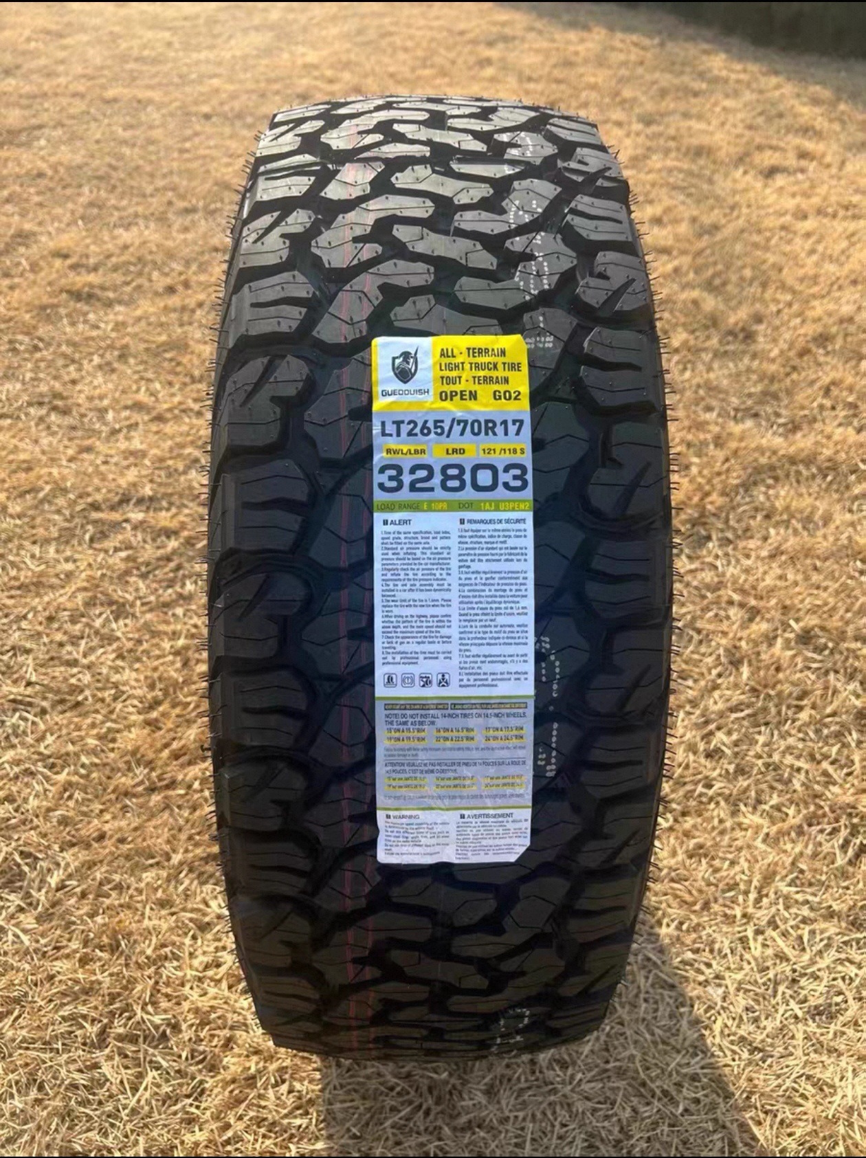 ZhanTu Tire LT265/70R17 121/118S GO2 Gladiator AT Series All-Terrain Off-Road Tire