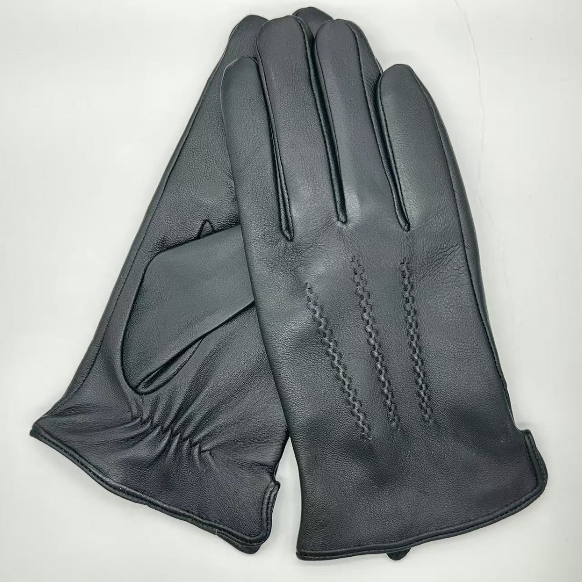 Cross-Border Foreign Trade Men's Gloves for Spring, Autumn and Winter, Fleece-Lined, Thickened, Warm, Driving, Cycling, Motorcycle Leather Gloves