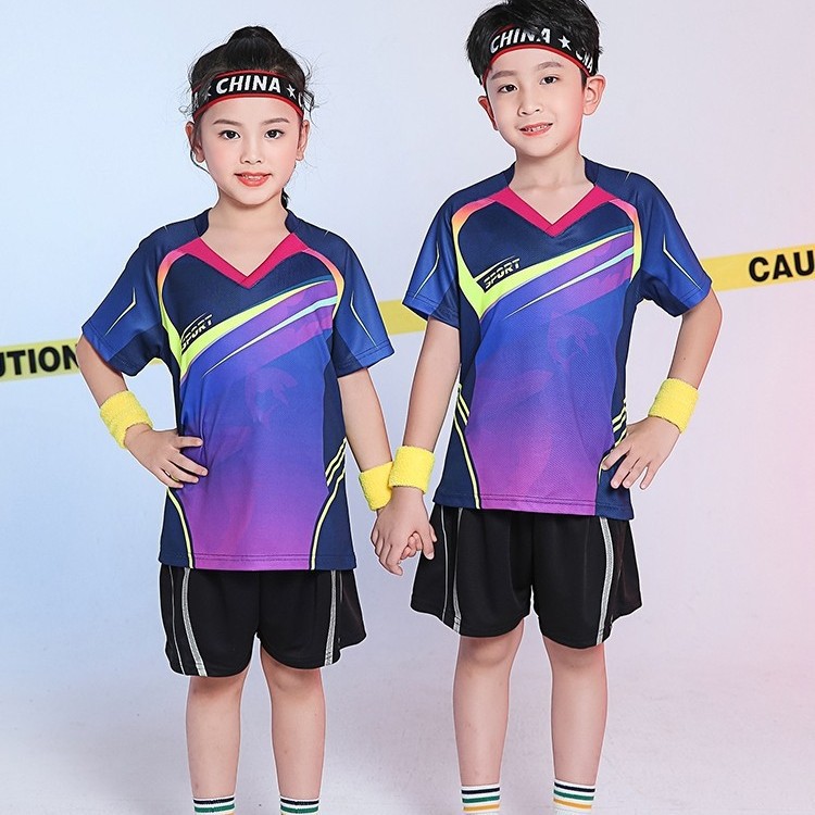 儿童羽毛球服套装男童国家队乒乓球队服速干透气女排球训练服印字