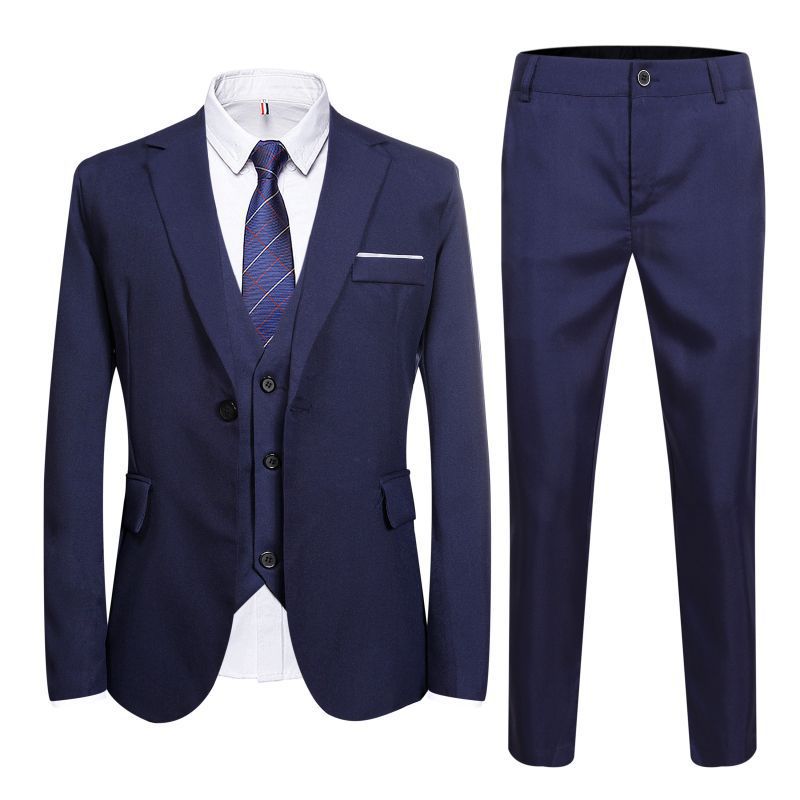 Traje de hombre traje de estilo coreano SLIM-Fit traje de tres piezas en stock mejor hombre de los hombres traje casual de negocios un botón profesional ropa formal