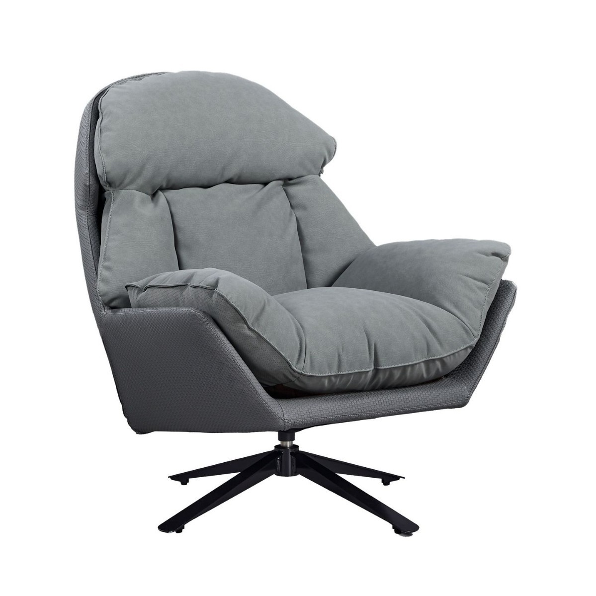 Silla de Sala Minimalista Italiana, Tapizada con Plumas, Giratoria y sin Marco de Madera
