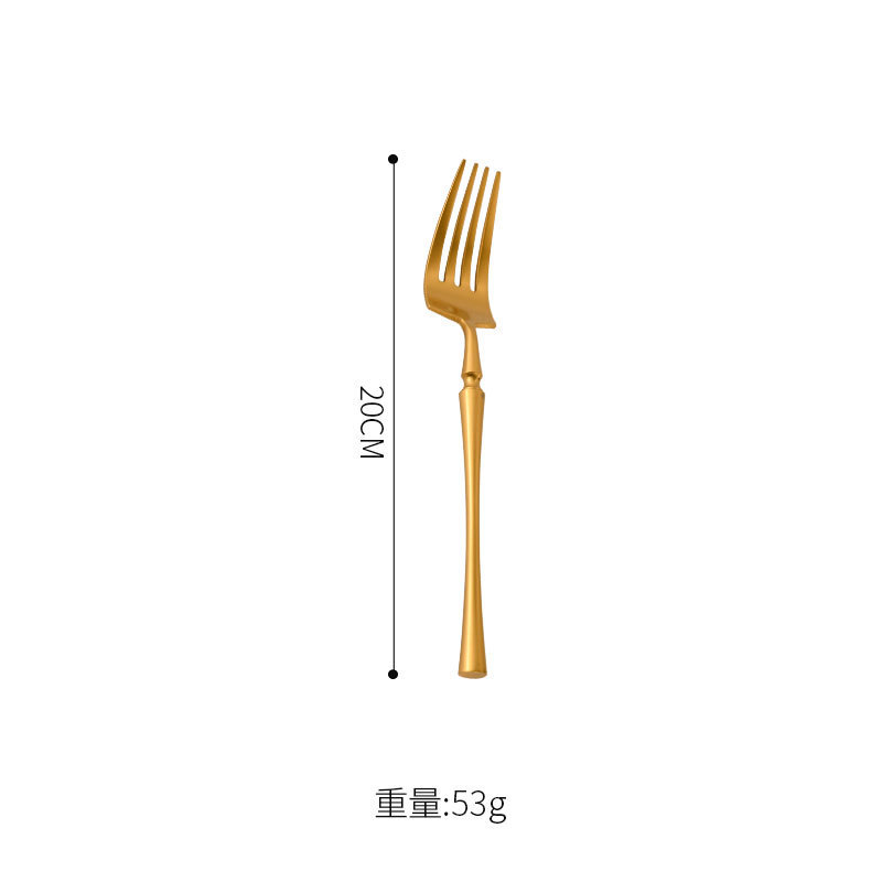 レトロ 304 ステンレス鋼のナイフ、フォーク、スプーン、クリエイティブなウエストの洋食器、ゴールデンステーキナイフ、フォーク、コーヒーデザートスプーン|undefined
